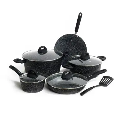 Homeway 10 Pcs Marble Cookwre Set-Forged(Eternal Collection)Hw3696