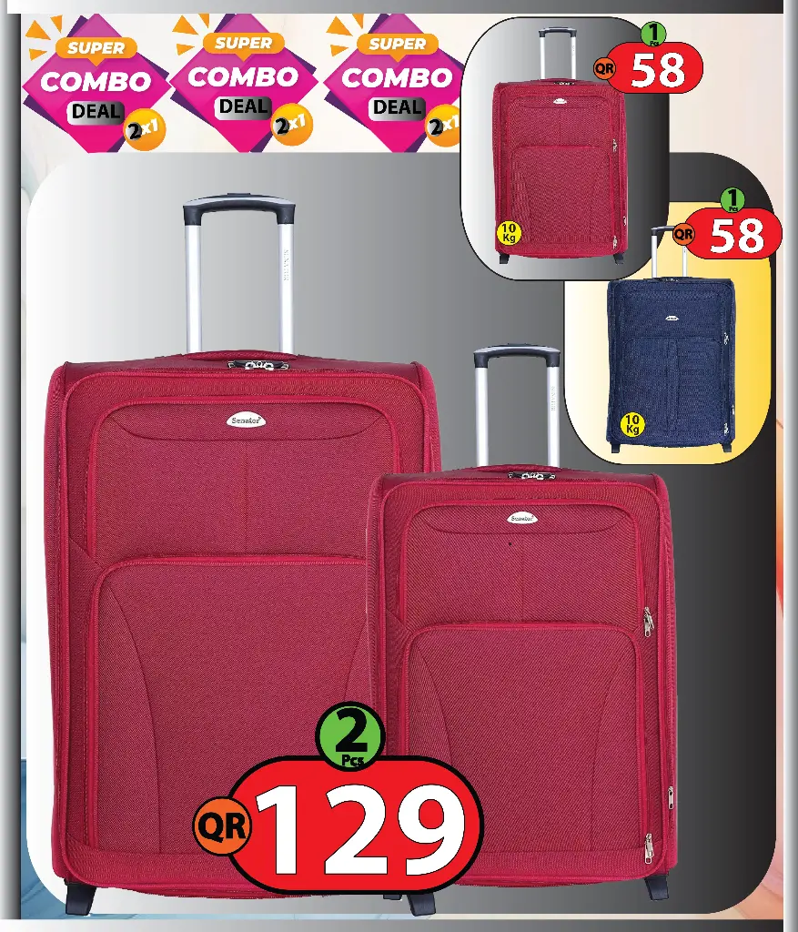 Soft Trolley bags 2 pcs Combo(20/24 Inches)