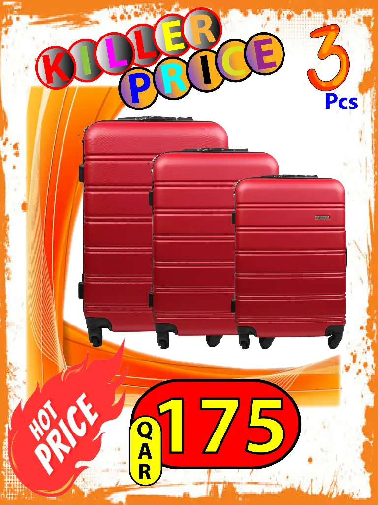 Fiber Trolley Bags 3 Pcs Combo (20/24/28 Inches) 