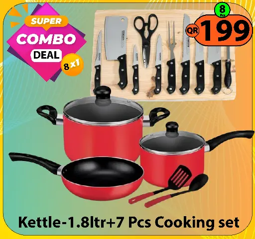 Super Combo Deal-8 Items ( 7 Pcs cooking set + knife set)