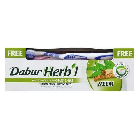 Dabur Tooth Paste Neem 150 Gm + Brush Free
