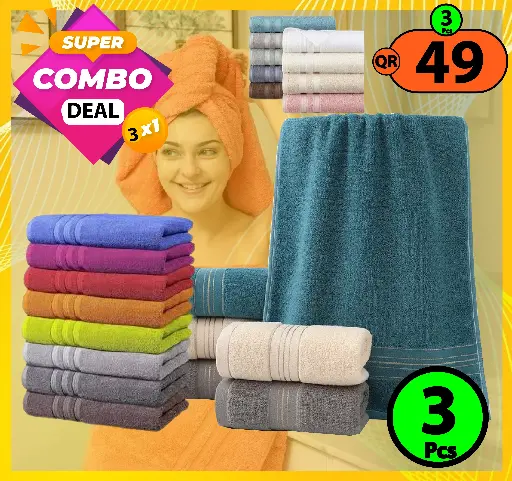 Super Combo Deal -3 Pcs Bath towels