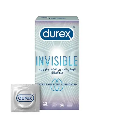 Durex Invisible Extra Lube Condom 12`S
