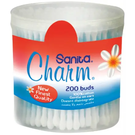 Sanita Ear Buds Charm Round Large Box 200`S