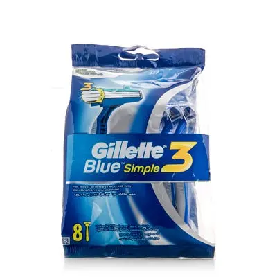 Gillette Blue Simple-3 Disposable Razor 8`S