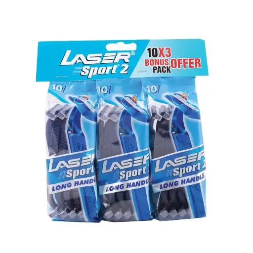 Laser Sport 2 Long Handle Value Pack 30 Razor