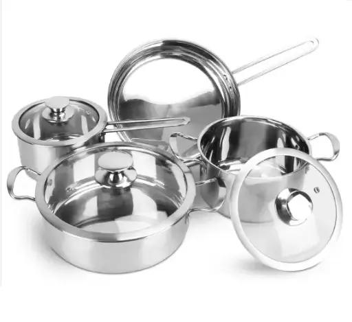 Gitco Ss Silvia Ss Cookware With Lid 9pcs Set Cl564