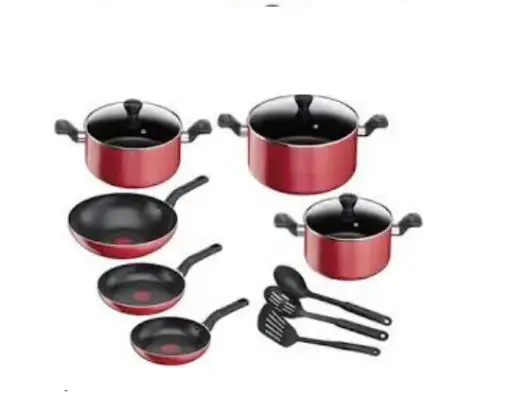 Tefal Super Cook Set 12 Pcs Non-Stick Red