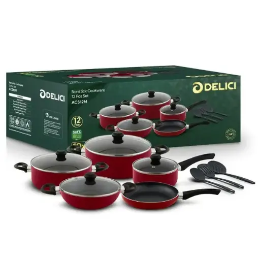 Delici Nonstick Cookware 12pcs Set Acs12m
