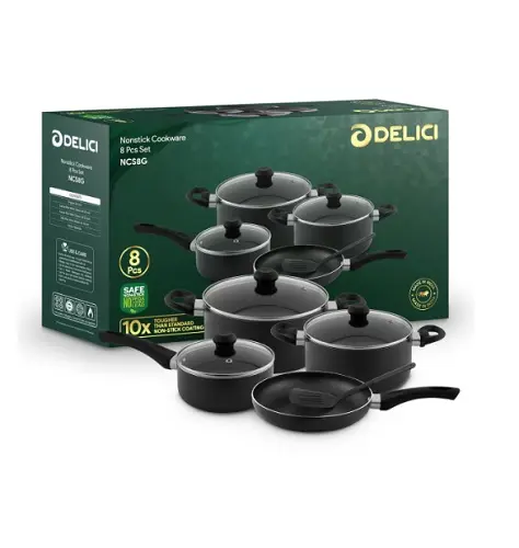 Delici Nonstick Cookware 8 Pcs Set
