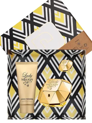 Lady Million Gift Set for Women (EDP 80ml + Sensual Body Lotion + EDP 5ml) by Paco Rabanne