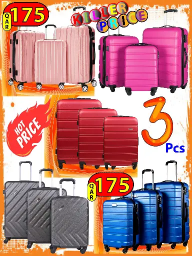 Fiber Trolley Bag 3 Pcs Combo