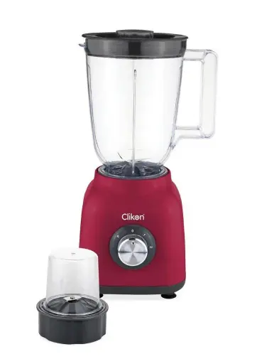 Clikon, 1.5L 2in1 Blender With Mill Plastic Jar 400W, Red