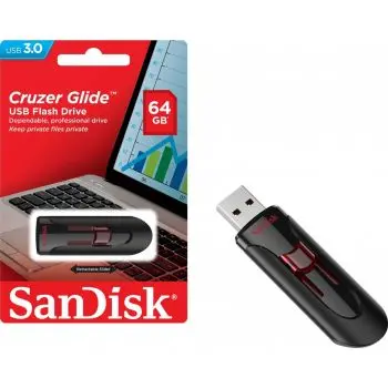 Sandisk Sdcz600-064-G35 Cruzer Glide 3.0 Usb Flash Drive 64gb