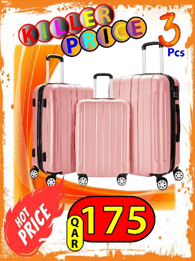 Fiber Trolley Bags 3 Pcs Combo (20/24/28 Inches) 