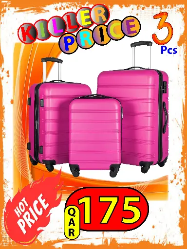 Fiber Trolley Bags 3 Pcs Combo (20/24/28 Inches) 