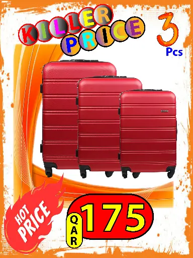 Fiber Trolley Bags 3 Pcs Combo (20/24/28 Inches) 