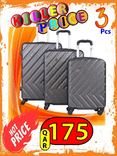 Fiber Trolley Bags 3 Pcs Combo (20/24/28 Inches) 