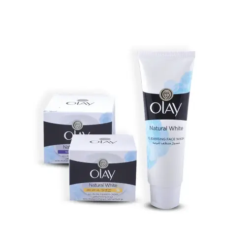 Olay Natural White Day Cream 50gm+Night Cream 50gm+Face Wash 100gm